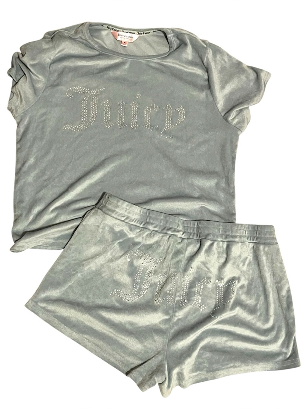Juicy Couture Women's Teal Gray Velour Lounge Set